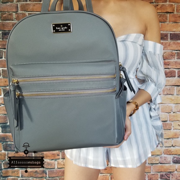 🔽 Kate spade LARGE Bradley Wilson backpack grey - Picture 6 of 8